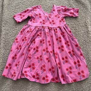 Hanna Andersson Print Skater Dress with Pockets Posies - Size 5